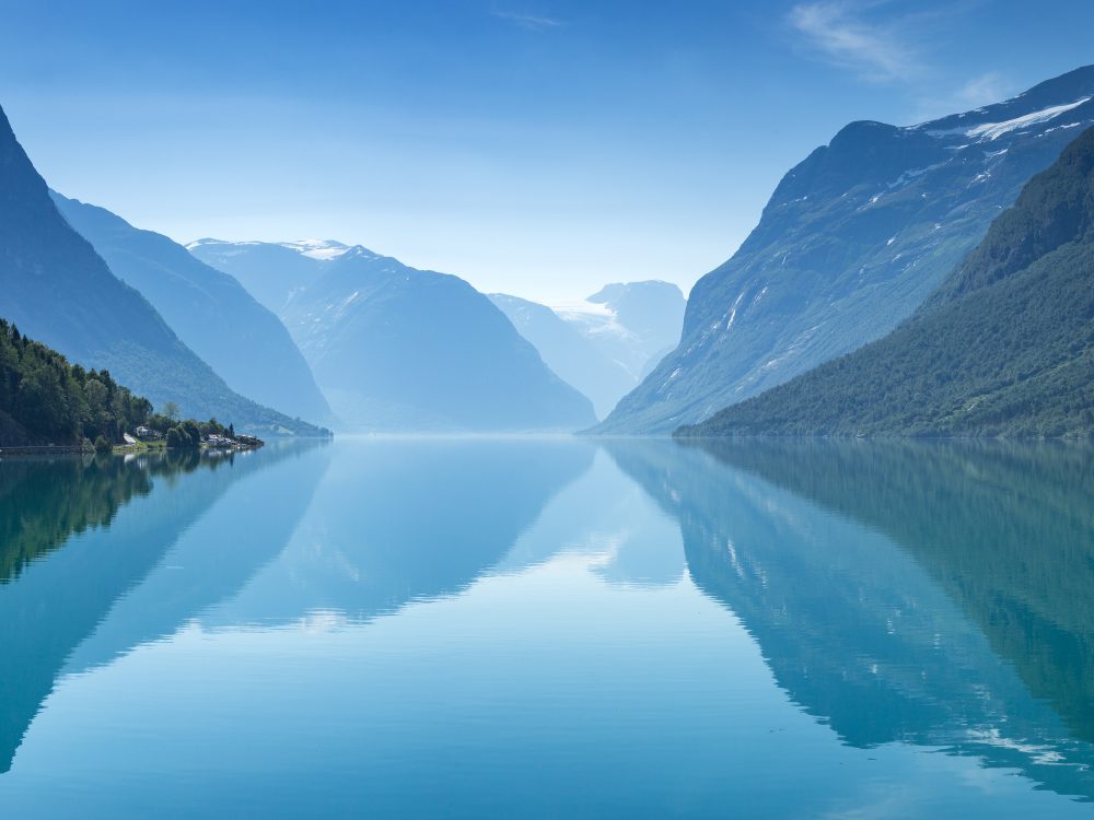 Lovatnet lake, Norway, Panoramic view
